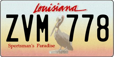 LA license plate ZVM778