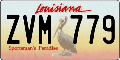 LA license plate ZVM779