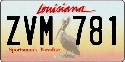 LA license plate ZVM781