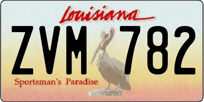 LA license plate ZVM782