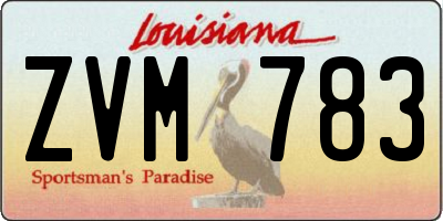 LA license plate ZVM783