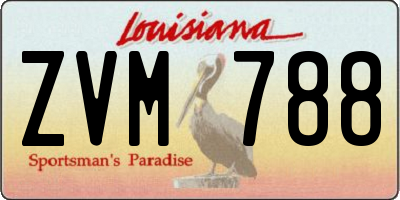 LA license plate ZVM788