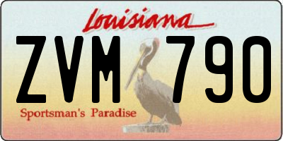 LA license plate ZVM790