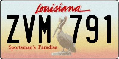 LA license plate ZVM791