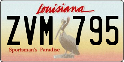 LA license plate ZVM795