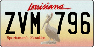 LA license plate ZVM796