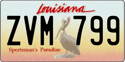 LA license plate ZVM799