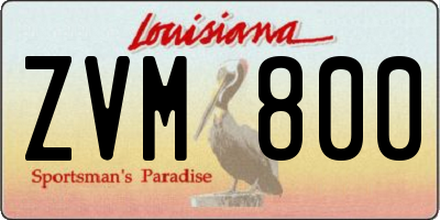 LA license plate ZVM800