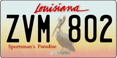 LA license plate ZVM802