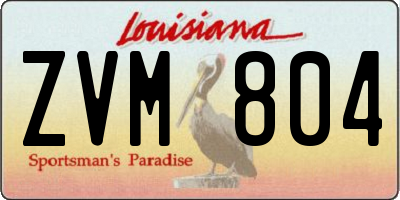 LA license plate ZVM804