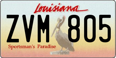 LA license plate ZVM805