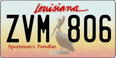 LA license plate ZVM806