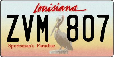 LA license plate ZVM807