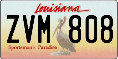 LA license plate ZVM808