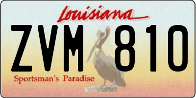 LA license plate ZVM810