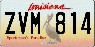 LA license plate ZVM814