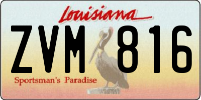 LA license plate ZVM816