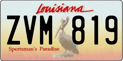 LA license plate ZVM819