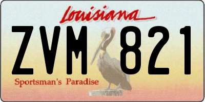 LA license plate ZVM821