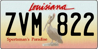 LA license plate ZVM822