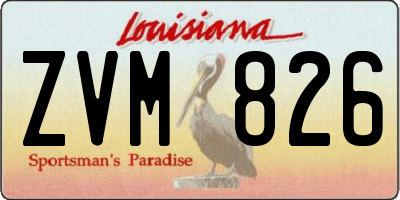 LA license plate ZVM826