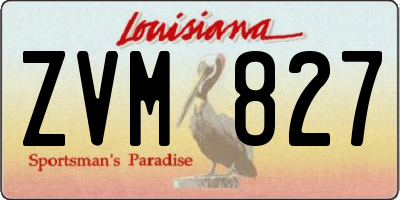 LA license plate ZVM827