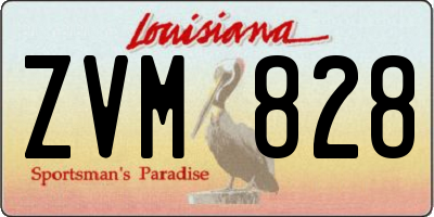 LA license plate ZVM828