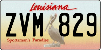 LA license plate ZVM829