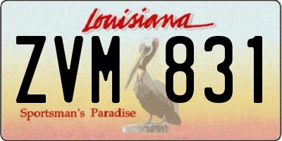 LA license plate ZVM831