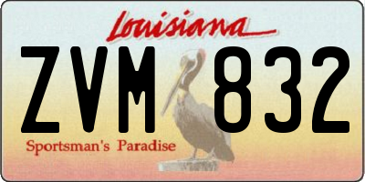 LA license plate ZVM832