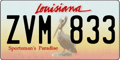 LA license plate ZVM833