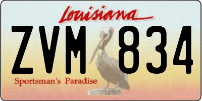 LA license plate ZVM834