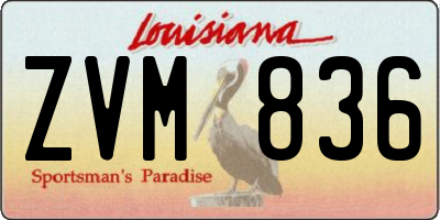 LA license plate ZVM836