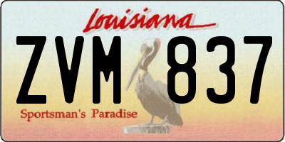 LA license plate ZVM837