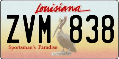 LA license plate ZVM838