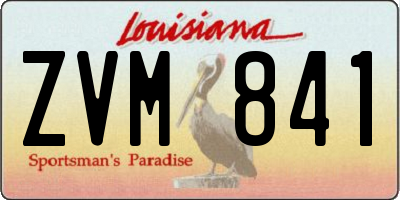 LA license plate ZVM841