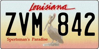 LA license plate ZVM842