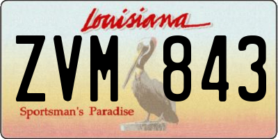 LA license plate ZVM843