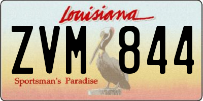 LA license plate ZVM844