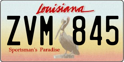 LA license plate ZVM845