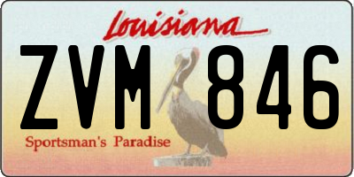 LA license plate ZVM846