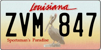 LA license plate ZVM847