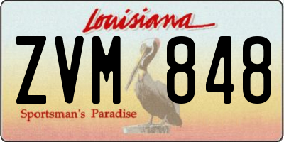 LA license plate ZVM848