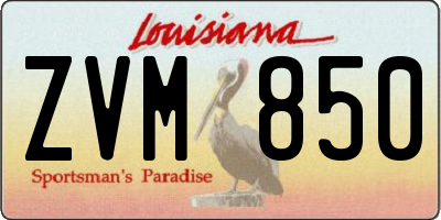 LA license plate ZVM850