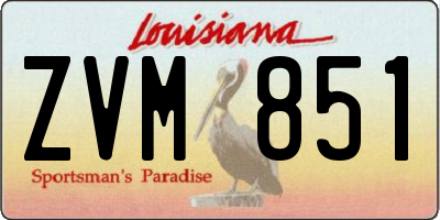 LA license plate ZVM851