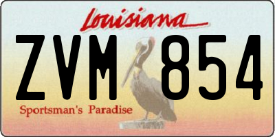 LA license plate ZVM854
