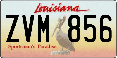 LA license plate ZVM856