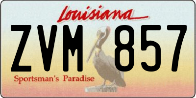 LA license plate ZVM857
