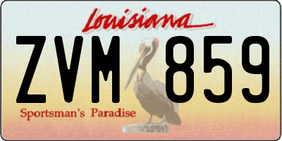 LA license plate ZVM859