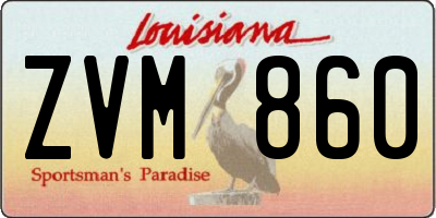 LA license plate ZVM860